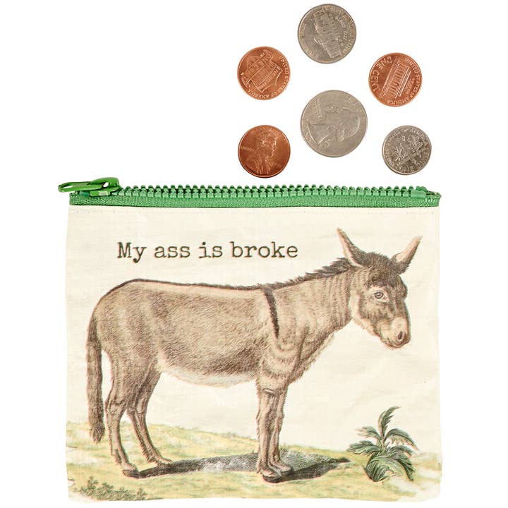 My Ass Is Broke Zipper Wallet for wholesale by Primitives by Kathy