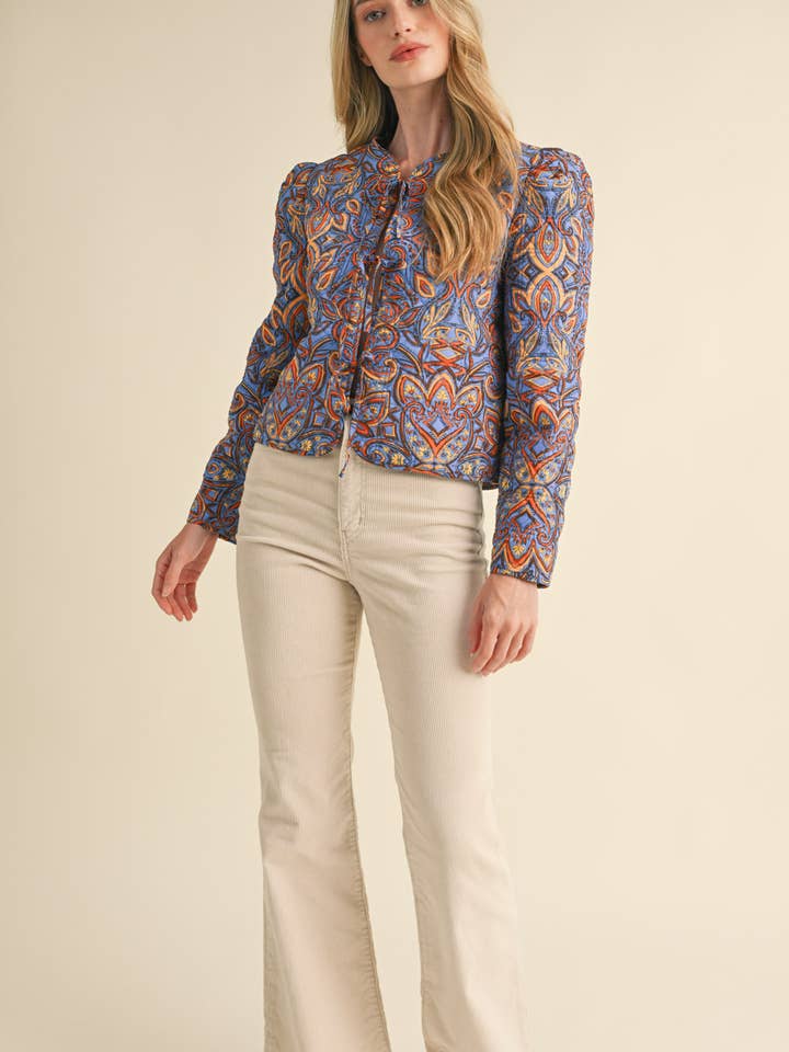 &MERCI - Wholesale Jacket - Women's - EXCLUSIVE PRINT QUILTED PAISLEY PRINT JACKET MJK363418