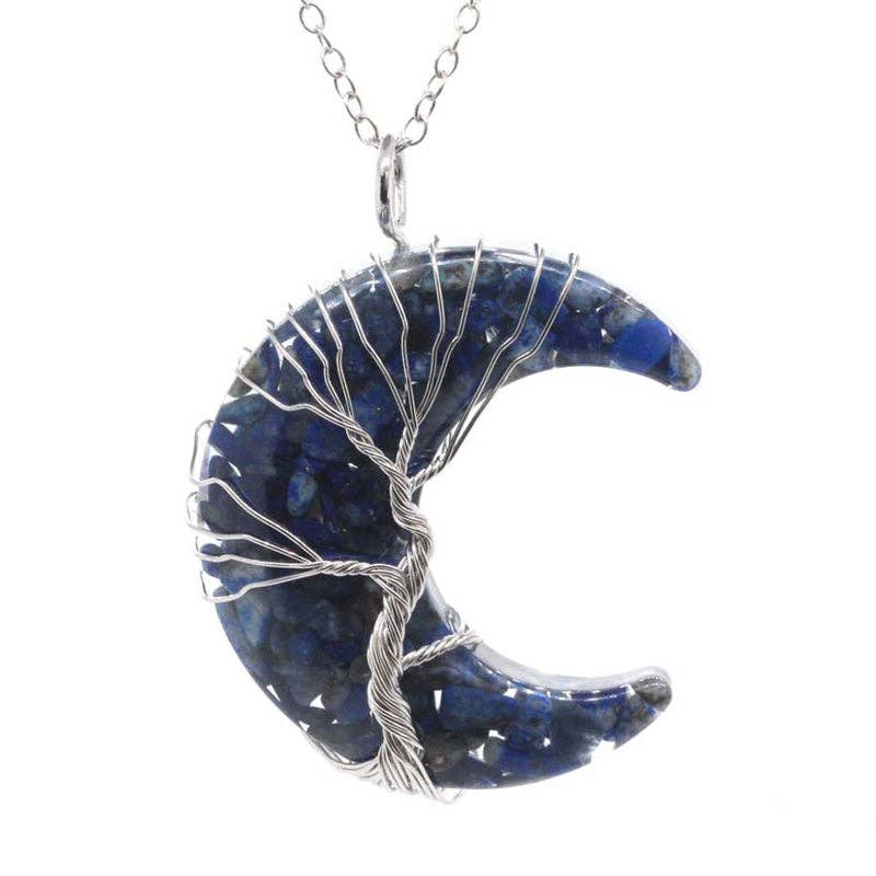 Perimade & Co. LLC - Vente Colliers à pendentif - Collier avec pendentif en forme de lune en cristal brut en cuivre massif6