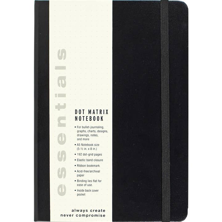 Peter Pauper Press - Wholesale Notebook - Essentials Dot Matrix Notebook, Large, A5 size