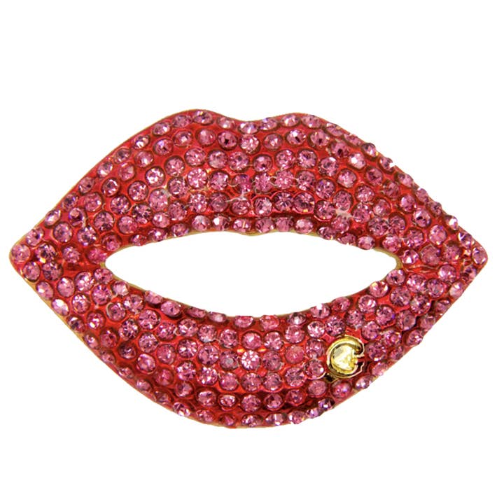 Pin de labios con cristales rosas para venta al por mayor de Godert Amsterdam