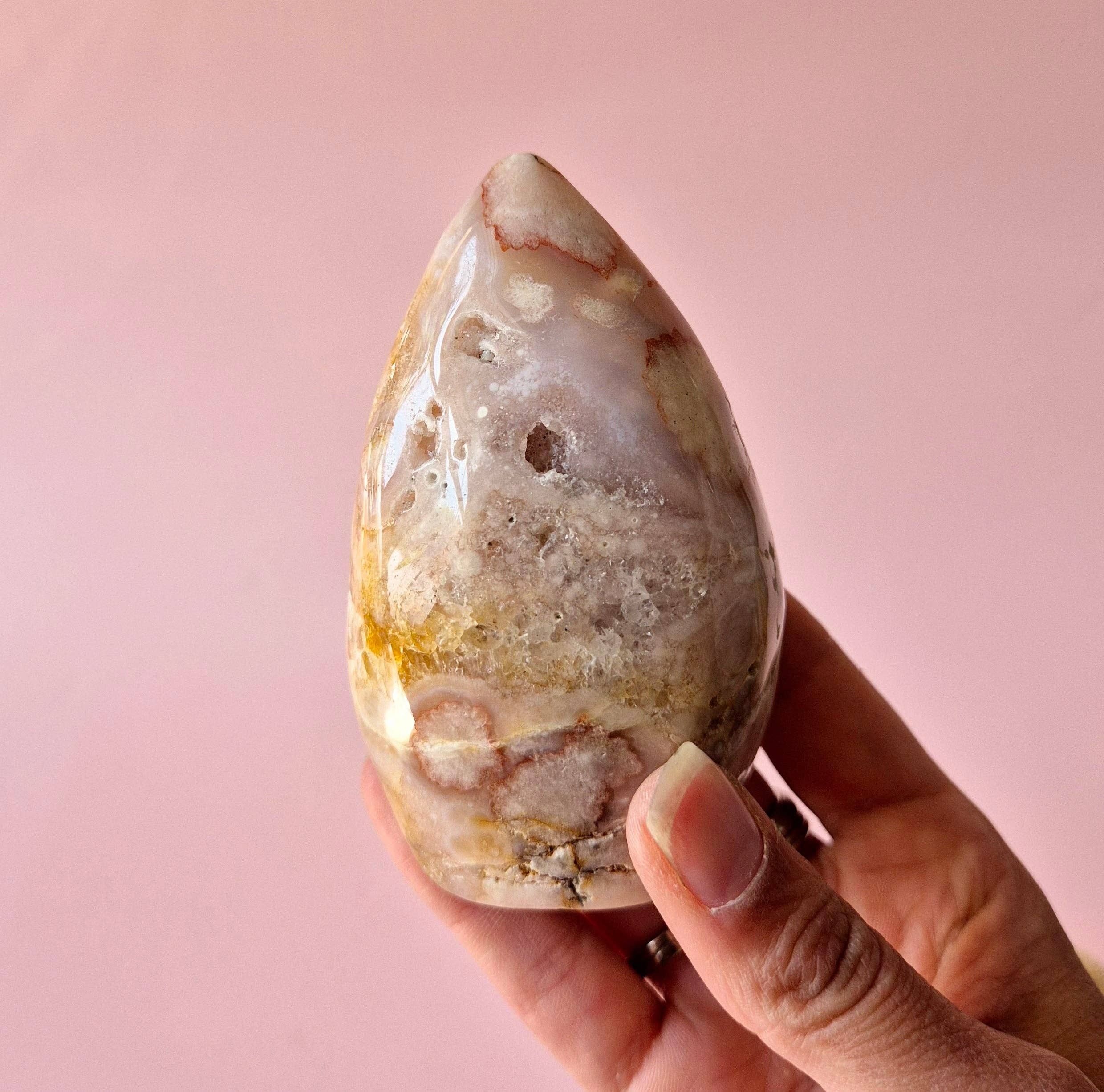 Moonlight Gemstones - Wholesale Spiritual Stone/Crystal - Druzy Pink Amethyst Freeforms & Flames – Magical Soft Energy10