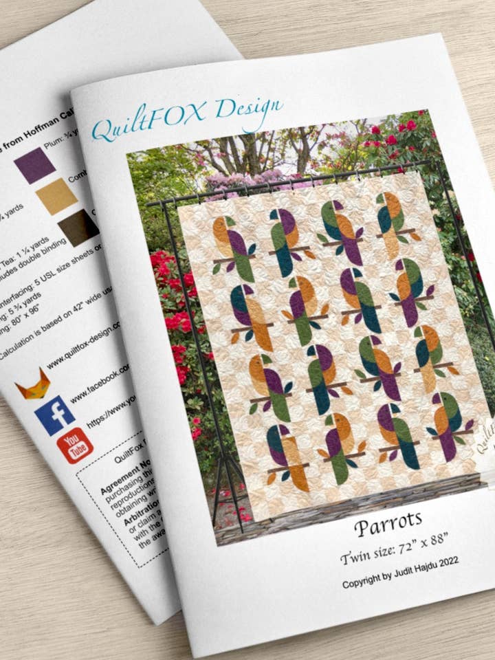 Papegojor, storlek: 72 ”x 88" för wholesale av Quiltfox Design