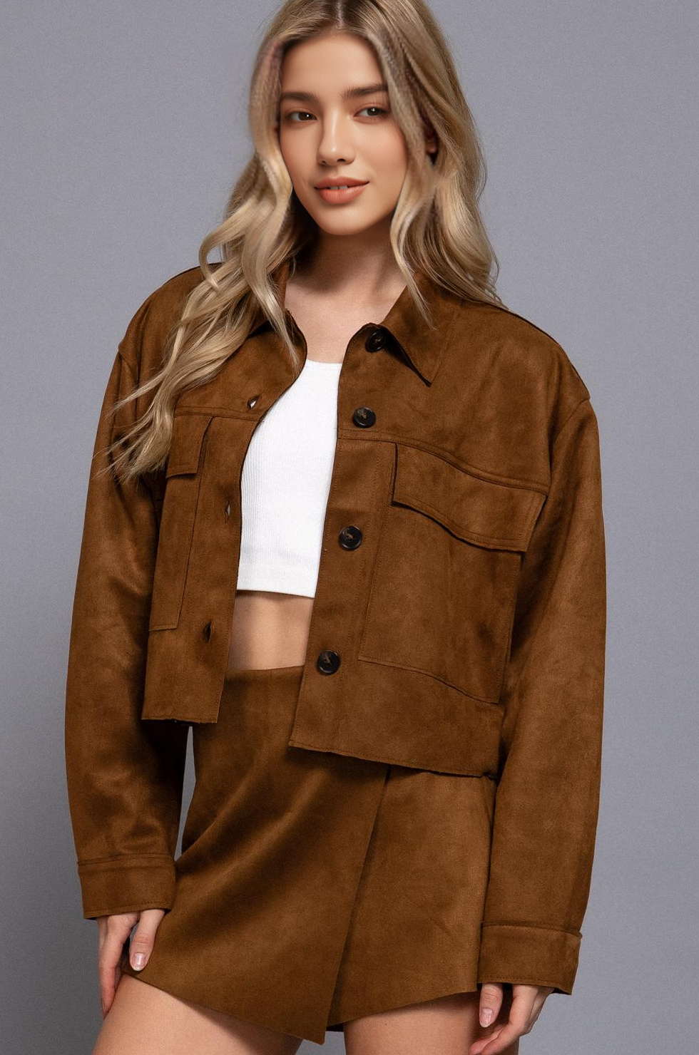 42POPS – wholesale Jacka - Dam – .....0827 Faux Suede Kort Jacka SI-267336