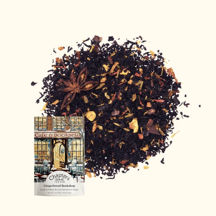 Gingerbread Bookshop (Sweet Gingerbread Spice Black Tea) 2oz for wholesale by Chapters Tea & Company