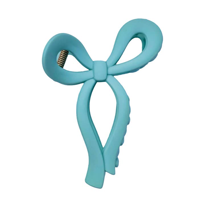 Mint Matte Bow Claw Clip for wholesale by Lady Eleanor & Co