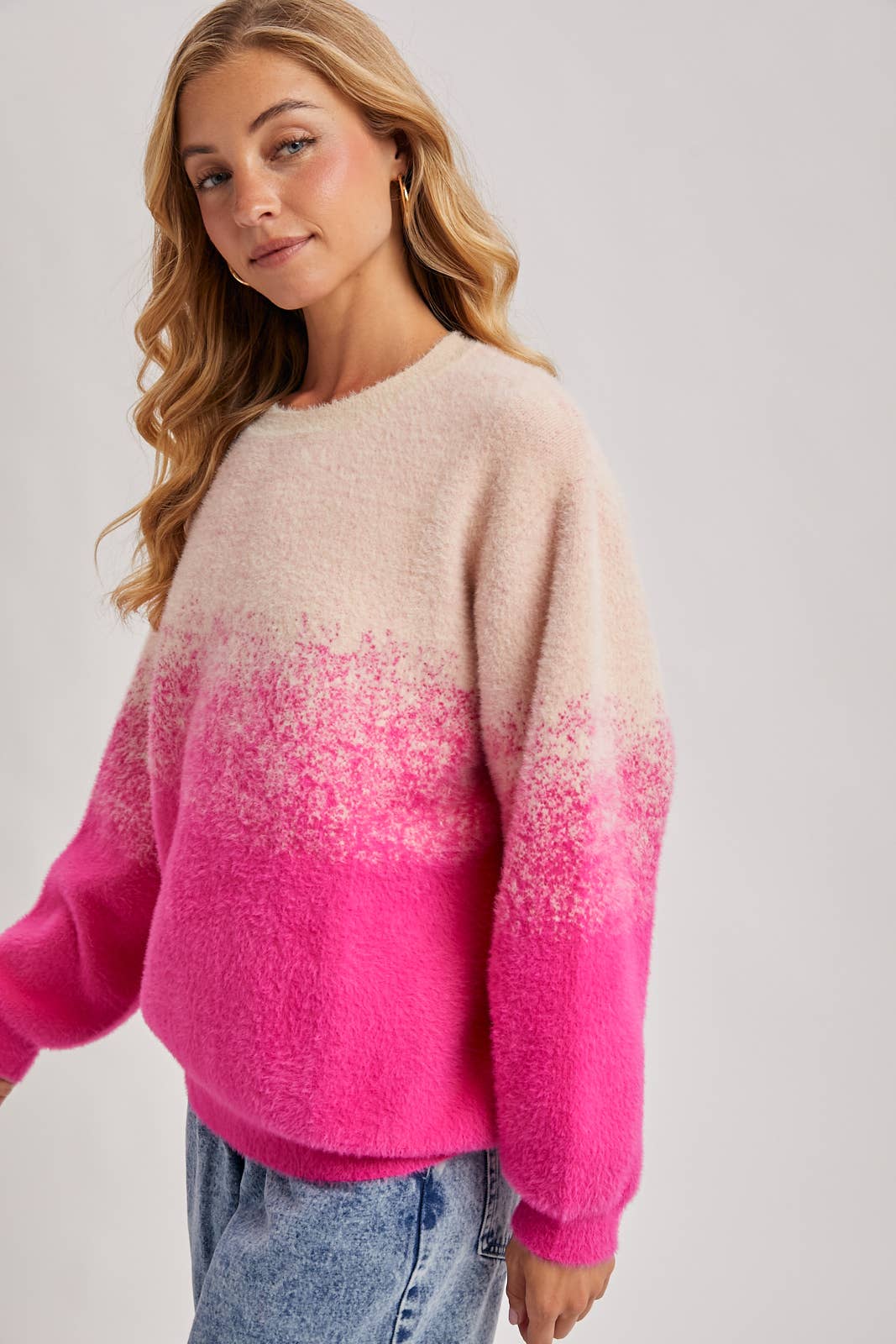 Bluivy - Wholesale Knit Sweater - Women's - FUZZY OMBRE KNIT SWEATER3