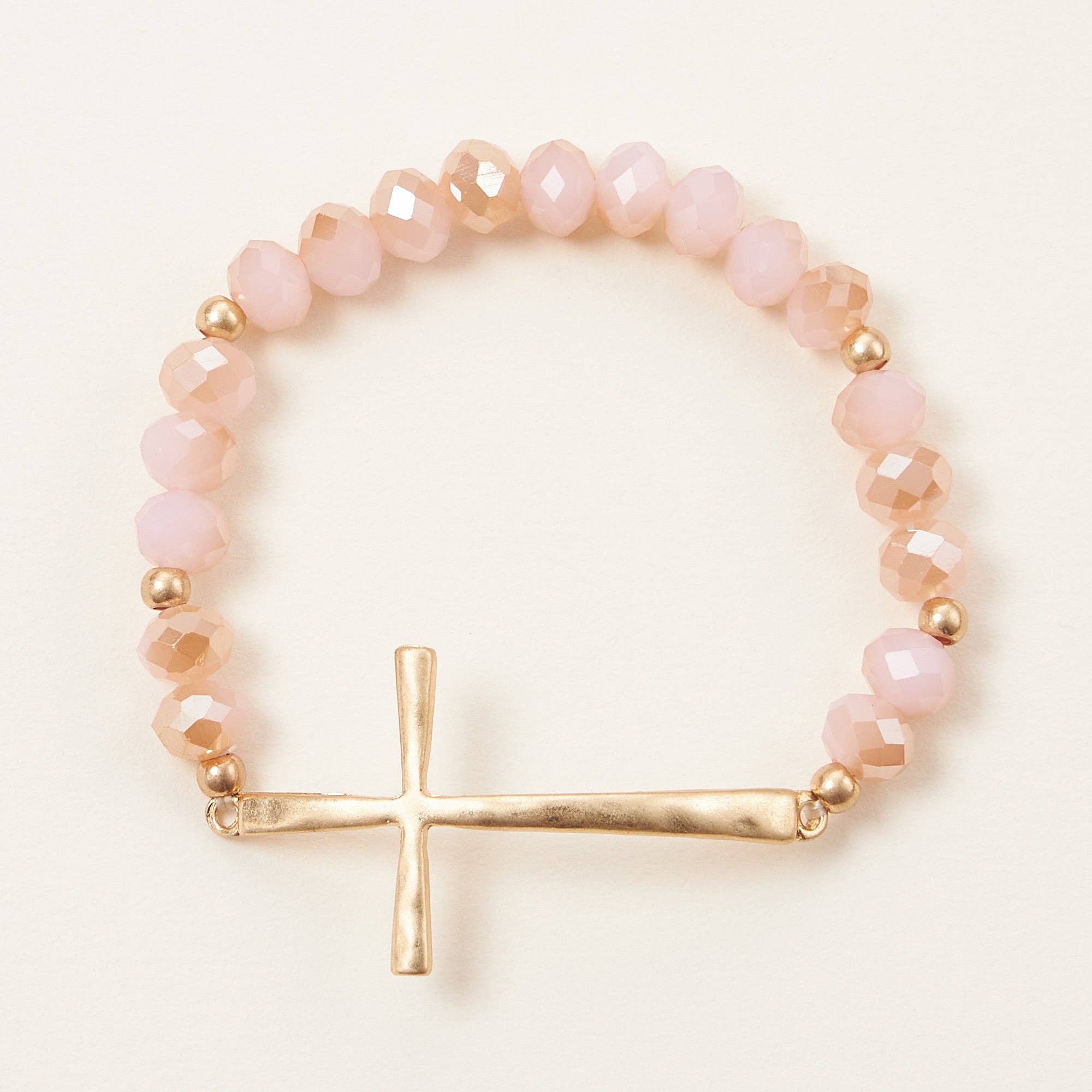 Frem - Wholesale Bedelarmbandje - Glazen kralenarmband met kruisbedel15