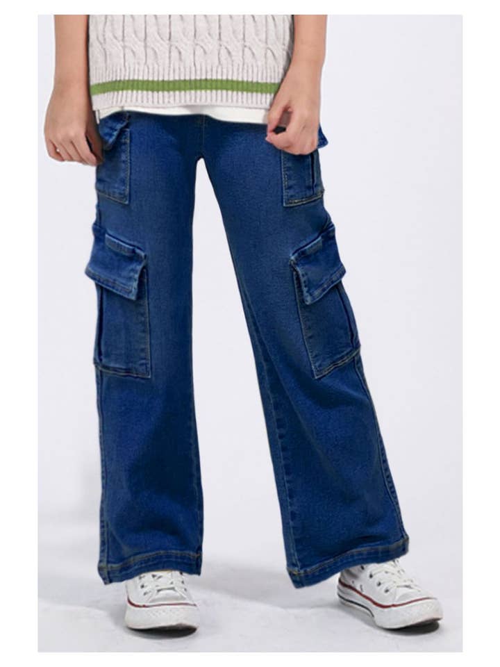 Cutie Patootie Clothing - Wholesale Jeans - Kids - GDP-23-89151B Girl's Denim Jeans w/ 4 Cargo Pockets