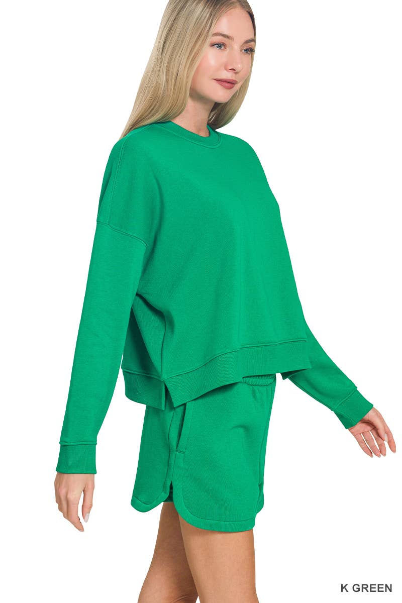 Vanilla Monkey – Engroshandel Loungesæt - Dame – Fleece langærmet sweatshirt og shorts sæt11