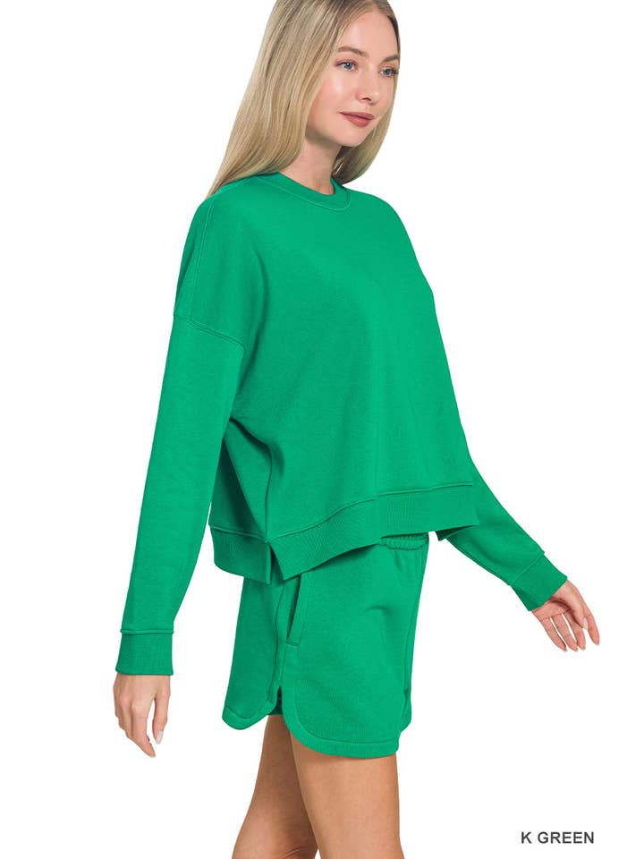 Vanilla Monkey – Engroshandel Loungesæt - Dame – Fleece langærmet sweatshirt og shorts sæt11