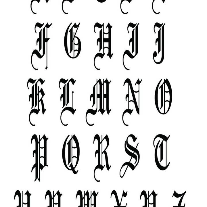 Gamle engelske bogstaver Decals - MID-LARGE - CLEAR for engroshandel hos DIPPY COW NAILS