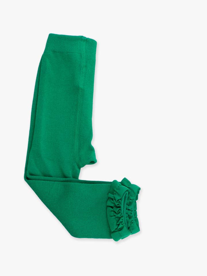Vert Collants verts sans pieds à volants pour filles en vente sur Faire1