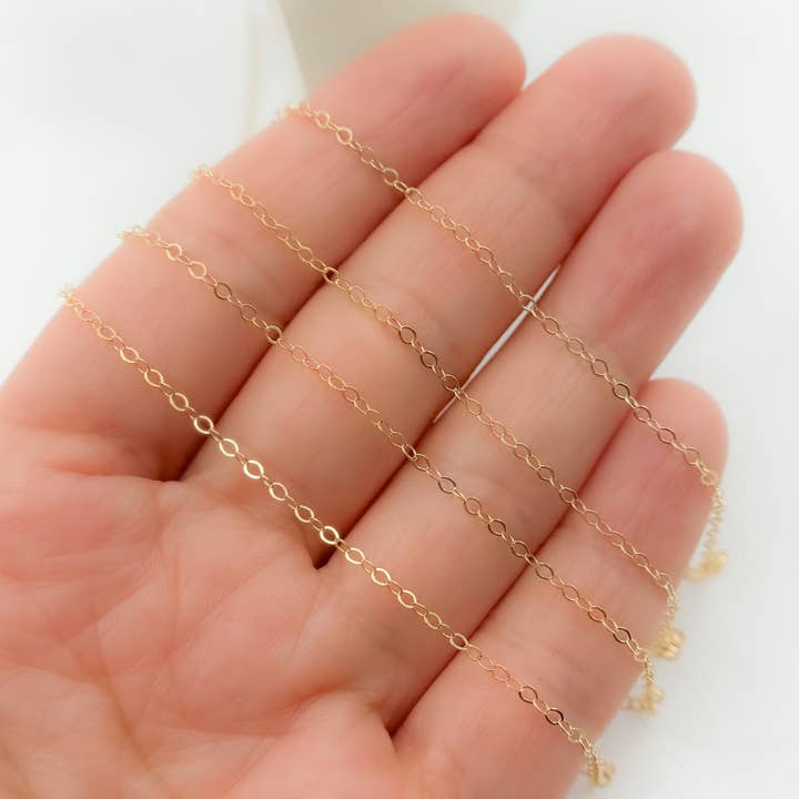 Tresor Jewelry Inc. - Wholesale Link & Chain Necklace - 1018FGF. 14k Gold Filled Flat Cable Chain2