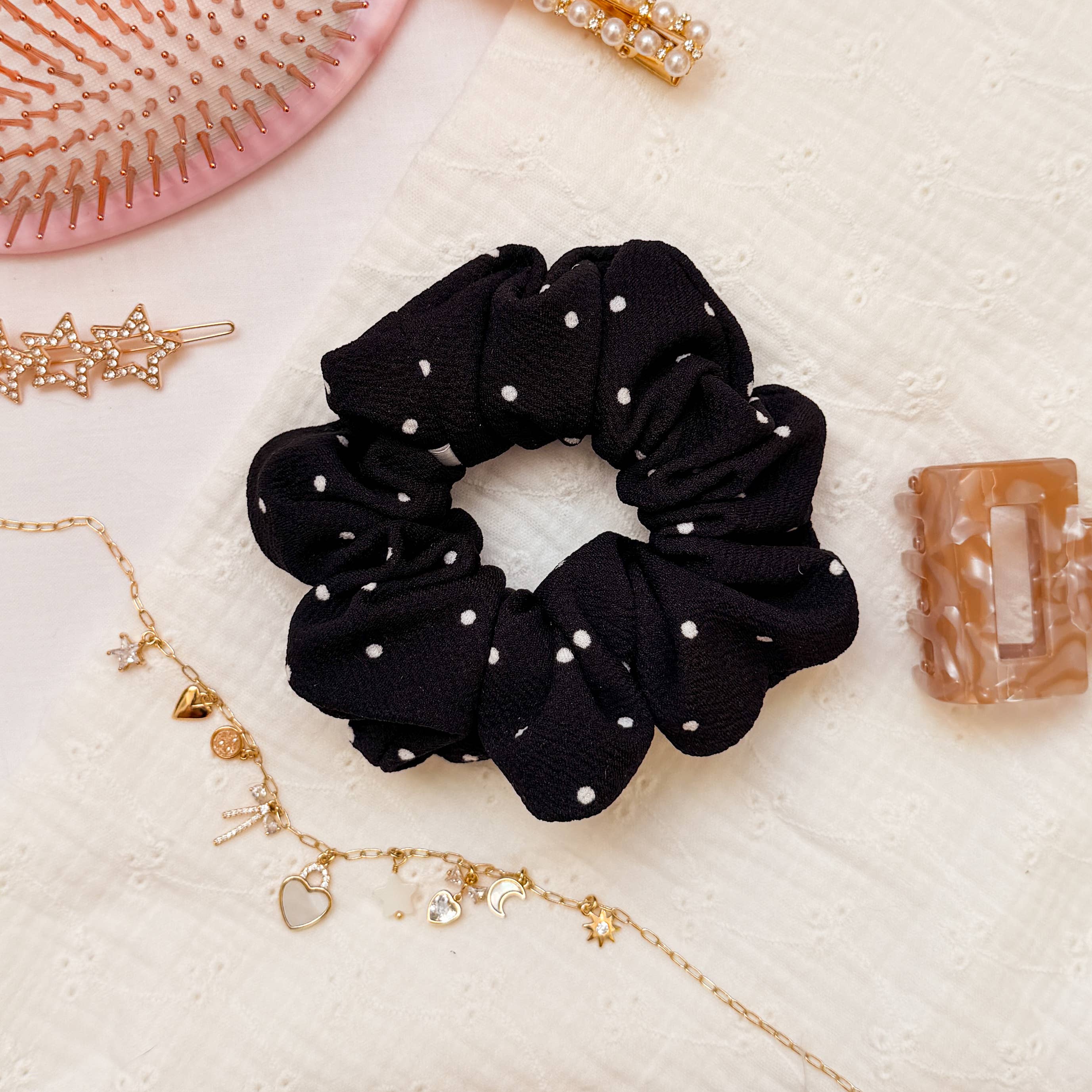 Wild Rose Accessories - Wholesale Scrunchie - Women's - Polka Dot l Stretch Scrunchie 0