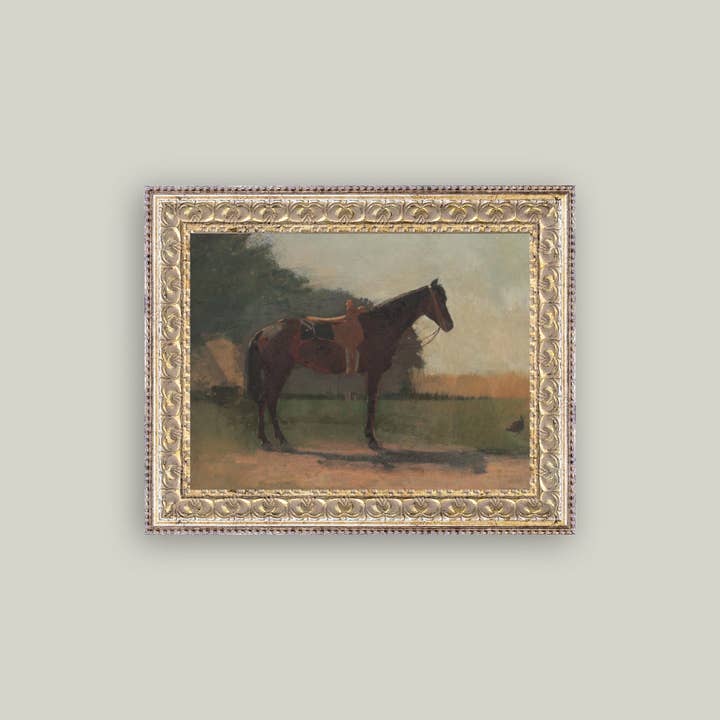 Petal Lane Home - Wholesale Art Print - Saddled Horse Framed Antique Art