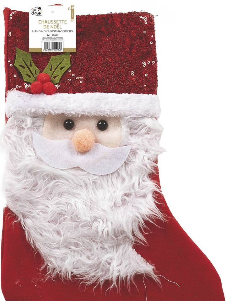 Christmas Stocking to Hang - Random Design - 37 cm for wholesale by P'tit Clown