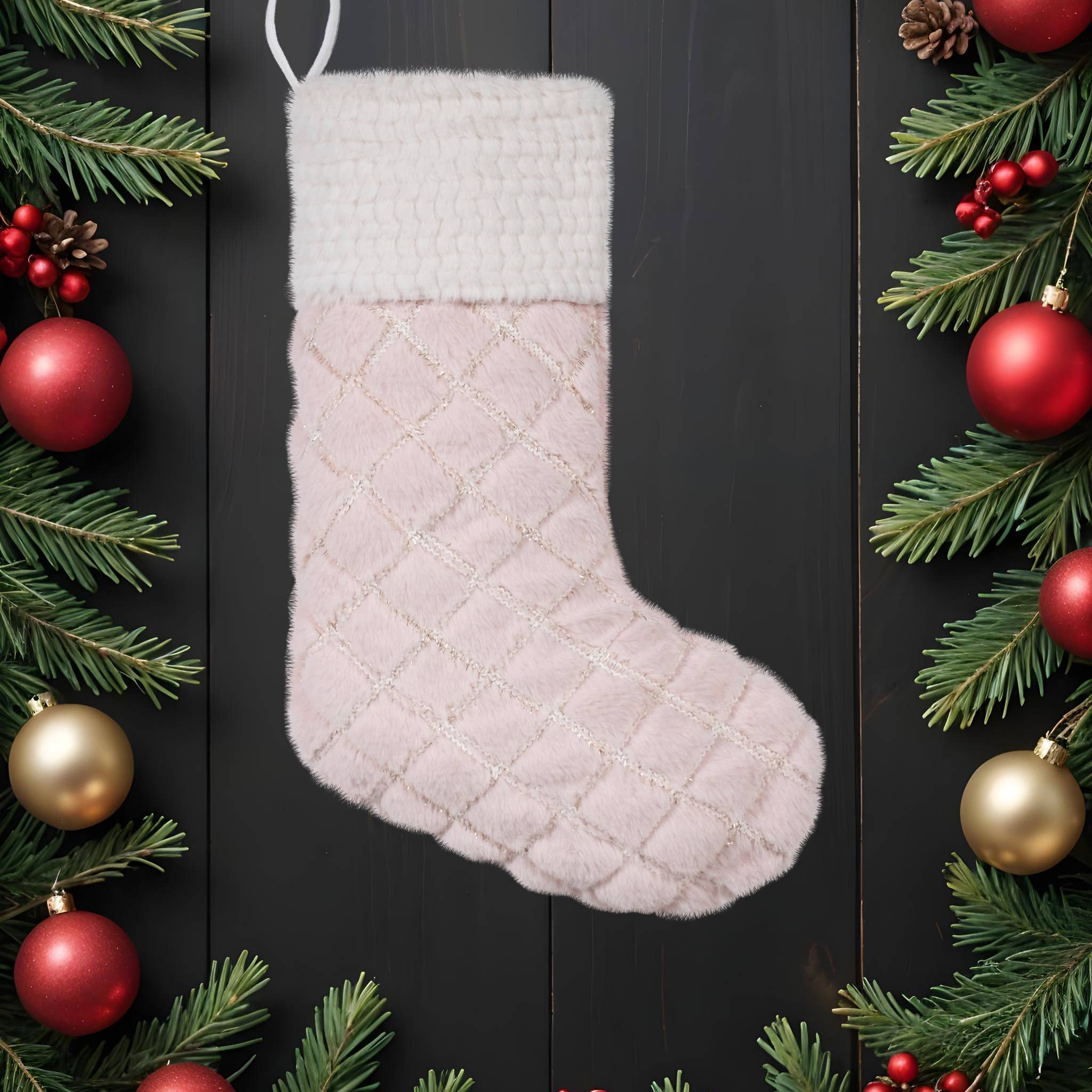 GEXWORLDWIDE - Vente Collants festifs - Chaussettes de Noël douces brodées tons roses6