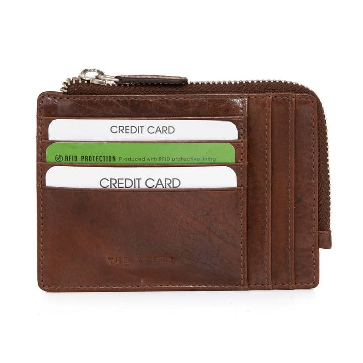 Ægte læderpung vasket og smurt, brun for engroshandel hos The Trend