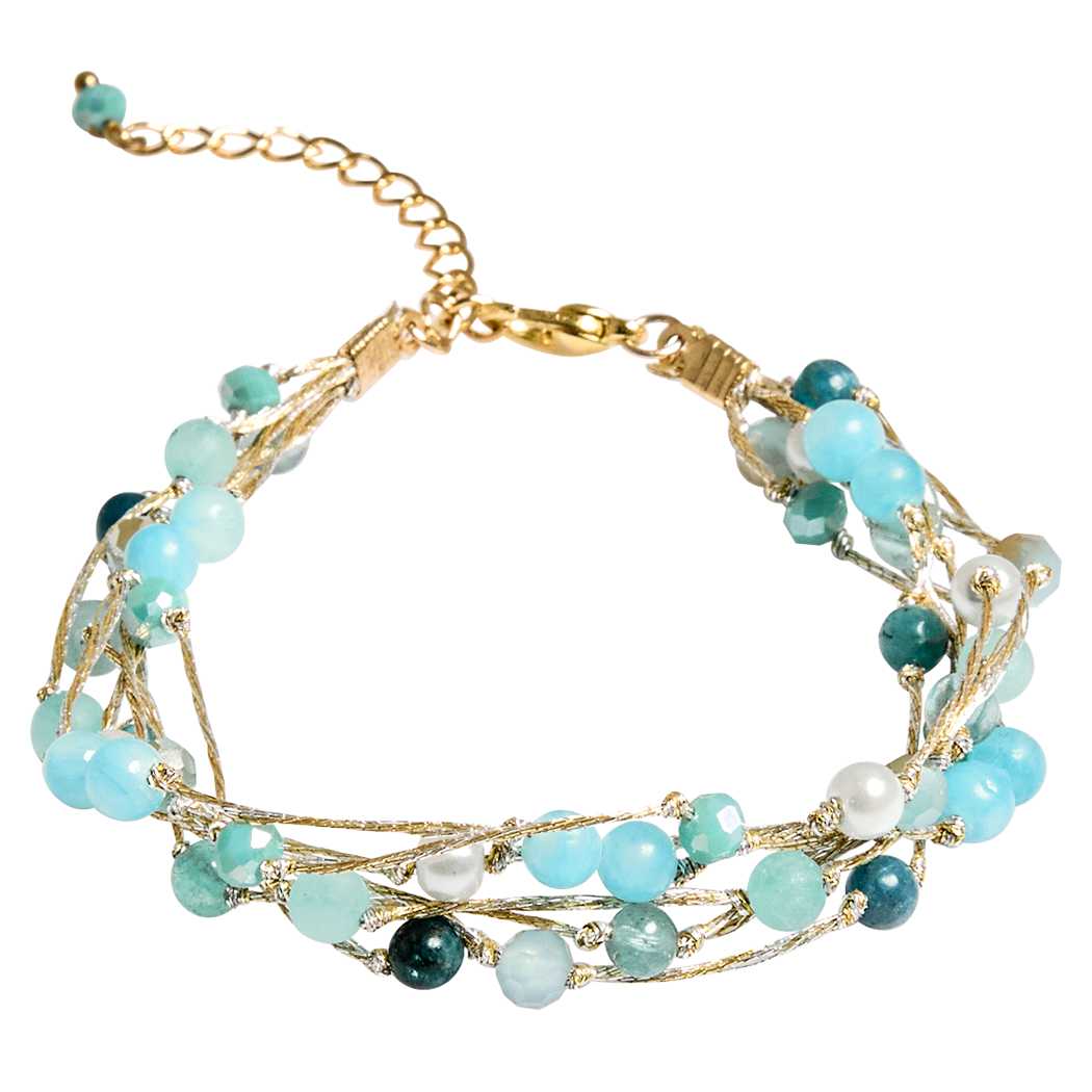 Marquet - Wholesale Beaded Bracelet - Jill Fair Trade Multistrand Beaded Bracelet with Silk2