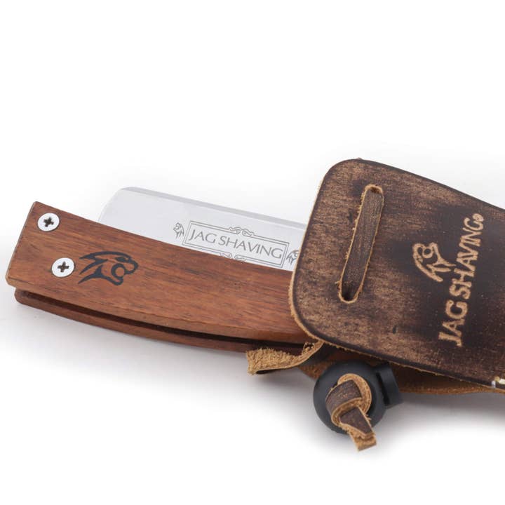 Rasoio a mano libera con manico in legno con per la vendita all'ingrosso da parte di Jag Shaving