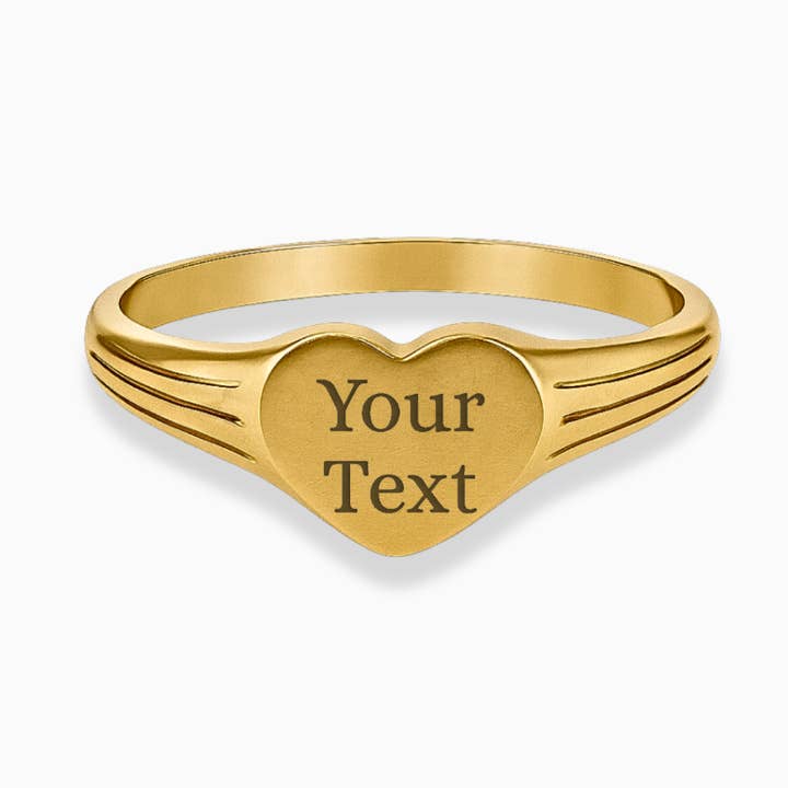 Anello con Sigillo a Forma di Cuore Personalizzato Realizzato su Ordinazione per la vendita all'ingrosso da parte di AMADI Jewelry