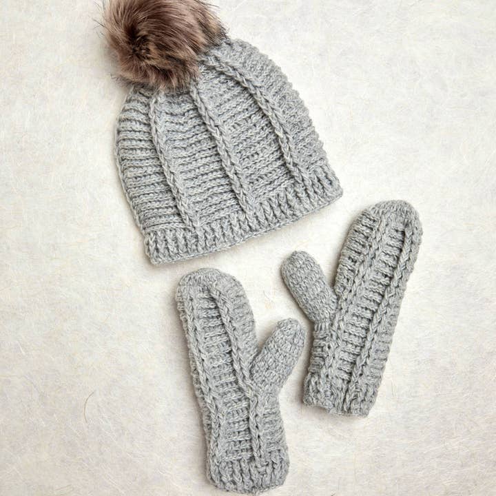 By Many Hands – wholesale Mittens – Women's – Brecken Pumice Crochet Mittens1