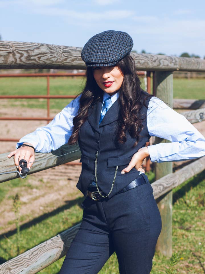 Peaky blue getextureerde jas met kraag voor wholesale door Pivoine Signature