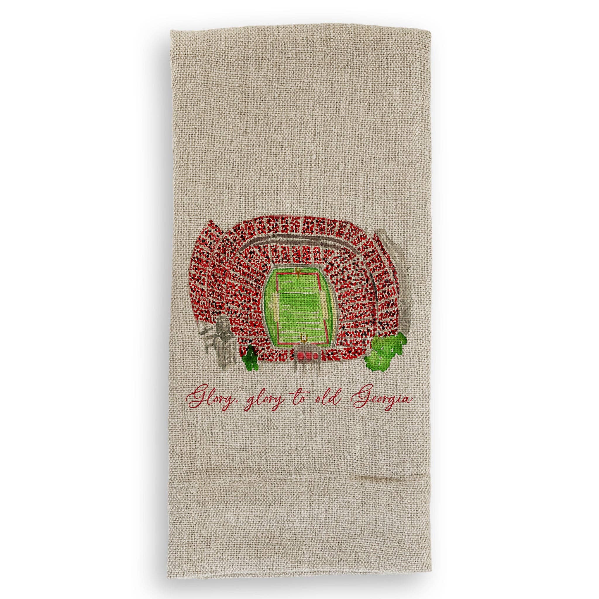 French Graffiti - Wholesale Tea Towel - Athens, Georgia Stadium with Quote1