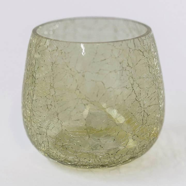 Crackled Glass Candle Holder for wholesale by Forpost Trade Inc