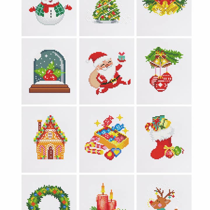 12 Assorted Christmas Diamond Paintings - Set 3 for wholesale by Paint Your Numbers