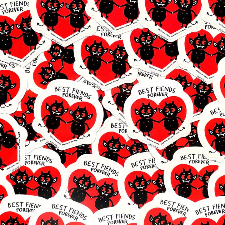 Badge Bomb - Wholesale Sticker - Best Fiends Forever Heart Sticker by Gemma Correll