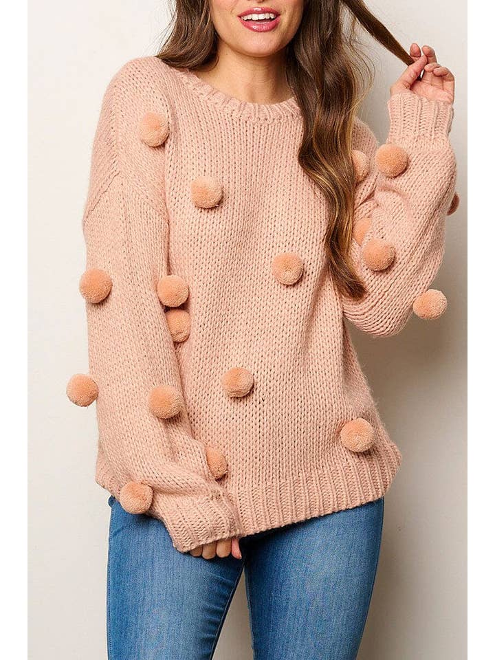 ROUSSEAU - Wholesale Knit Sweater - Women's - POM POM'S DETAILED PULLOVER SWEATER7