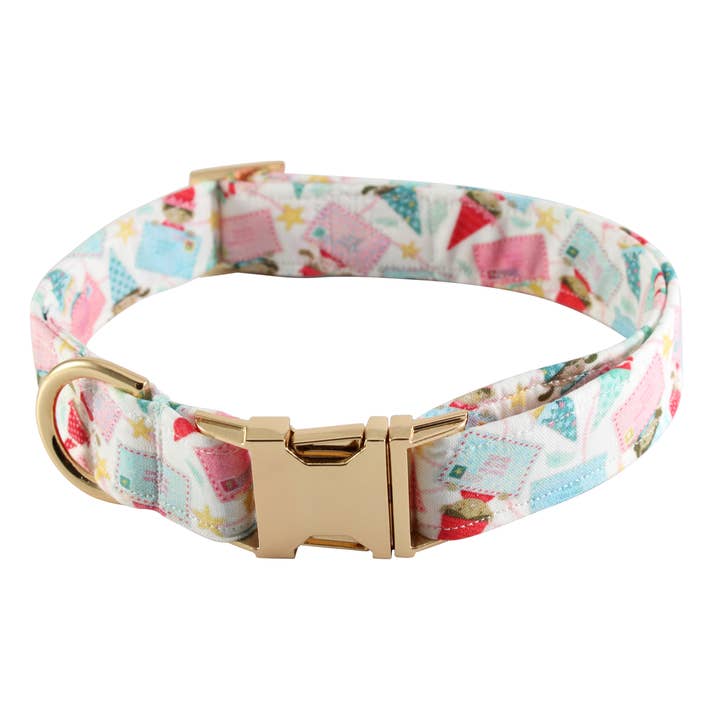 Collier pour chien avec lettres blanches pour le Père Noël pour la vente par Pretty posh pups