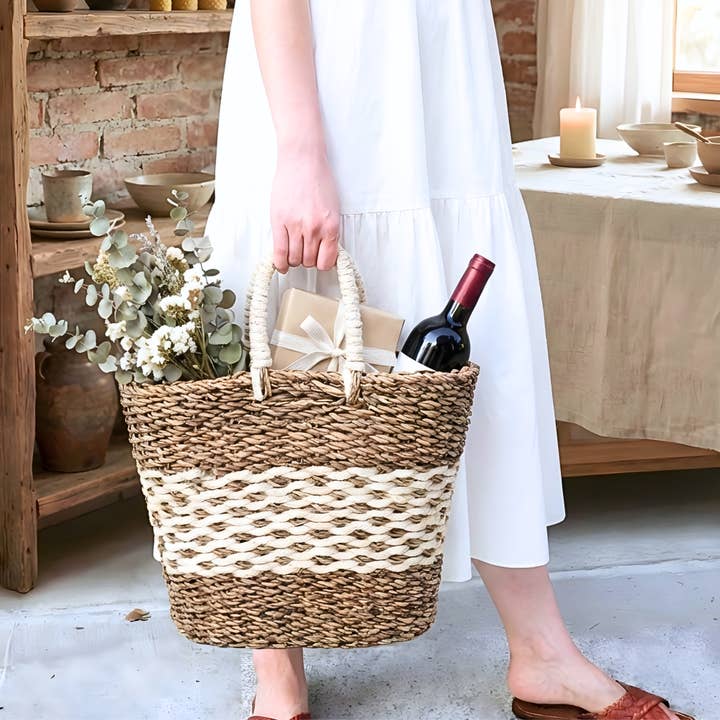 Artisanal Handmade Gift Basket Tote for wholesale by KORISSA