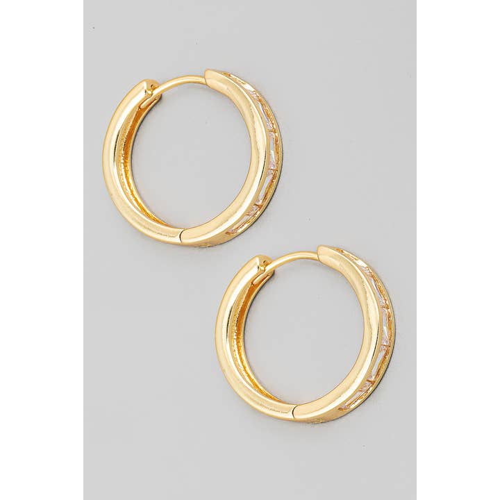 The Looks by Fame Accessories - Wholesale Hoop Earrings - Mini Rhinestone Circle Hoop Earrings