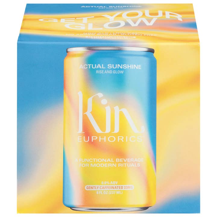 Everyday Supply Co - Wholesale Non-Alcoholic Aperitif/Mocktail - Kin Euphorics - Bev Actual Sunshine 4 Pk - Cs Of 6-4/8 Fz