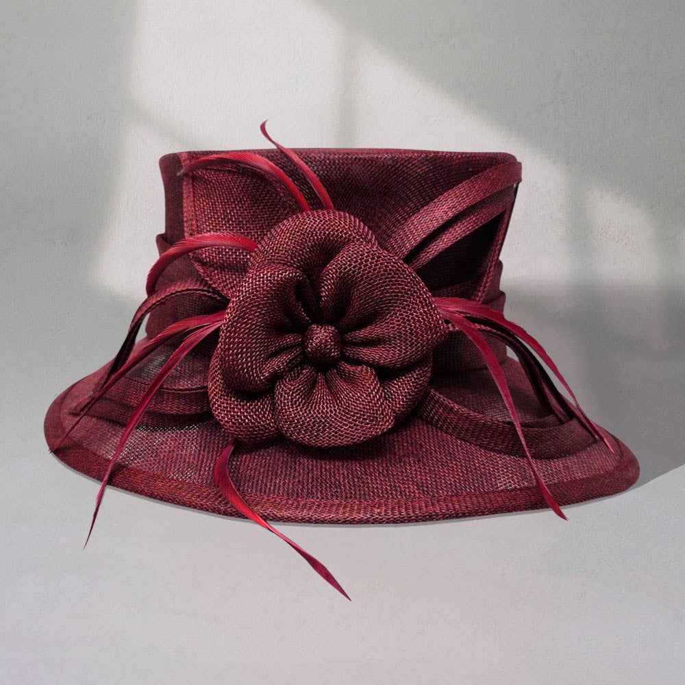 Sensibling Corp. - Wholesale Fascinator Hat - Women's - Flower Ribbon Feather Accented Sinamay Dressy Hat3