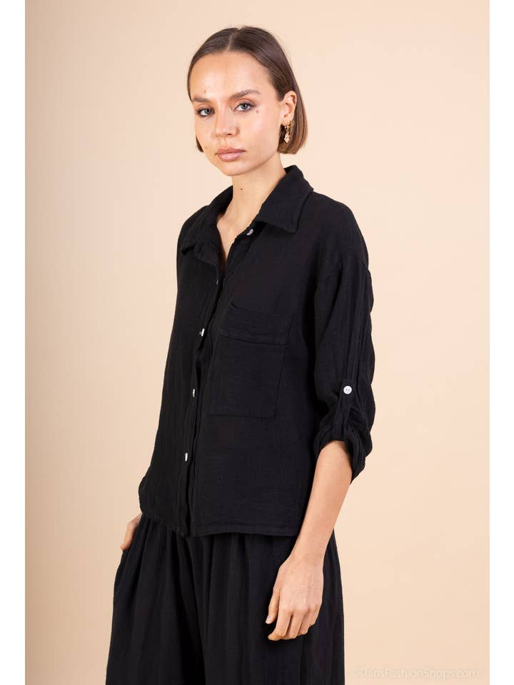 Shyloh – wholesale Buttoned-down shirt – Women's – Linen cotton top 1578214