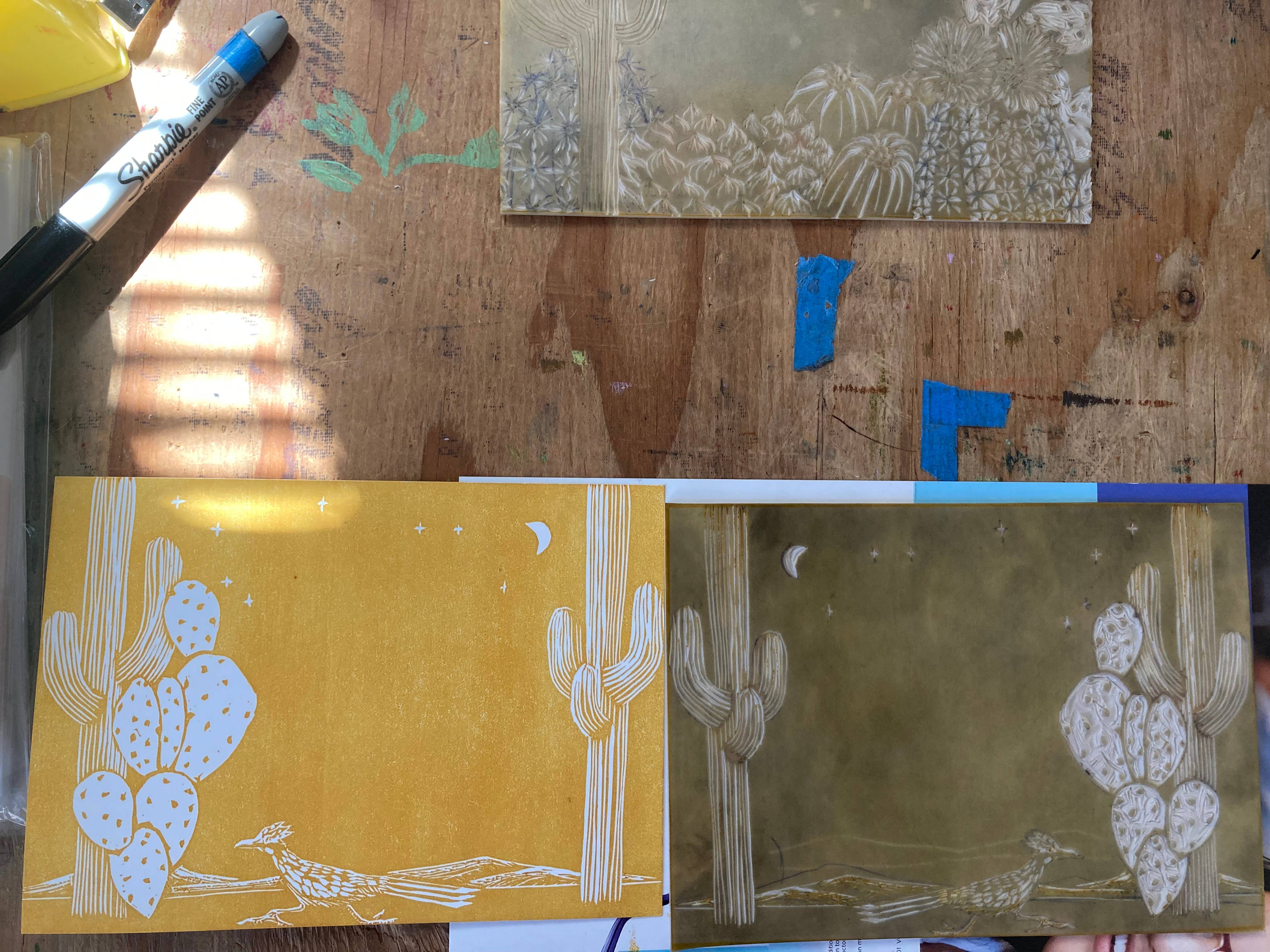 Kathie Studio - Wholesale Stationery/Notecard Set - Desert and Roadrunner Postcard Stationery Set of 34