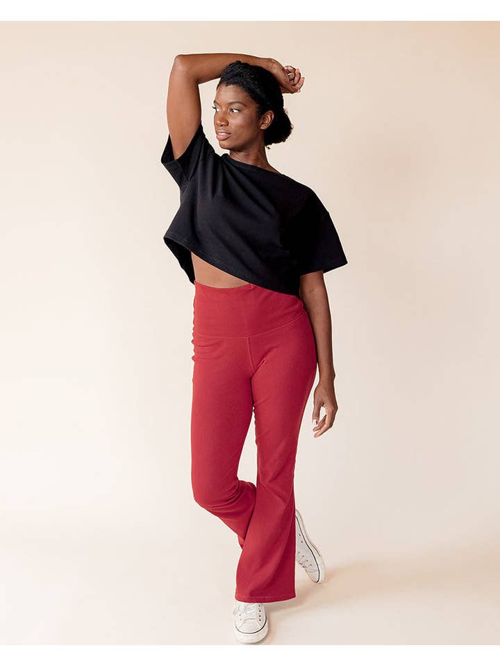 Of an Origin - Wholesale Fashion Leggings - Maternity - Rib Knit Flex Fit Maternity to Postpartum Flare Legging