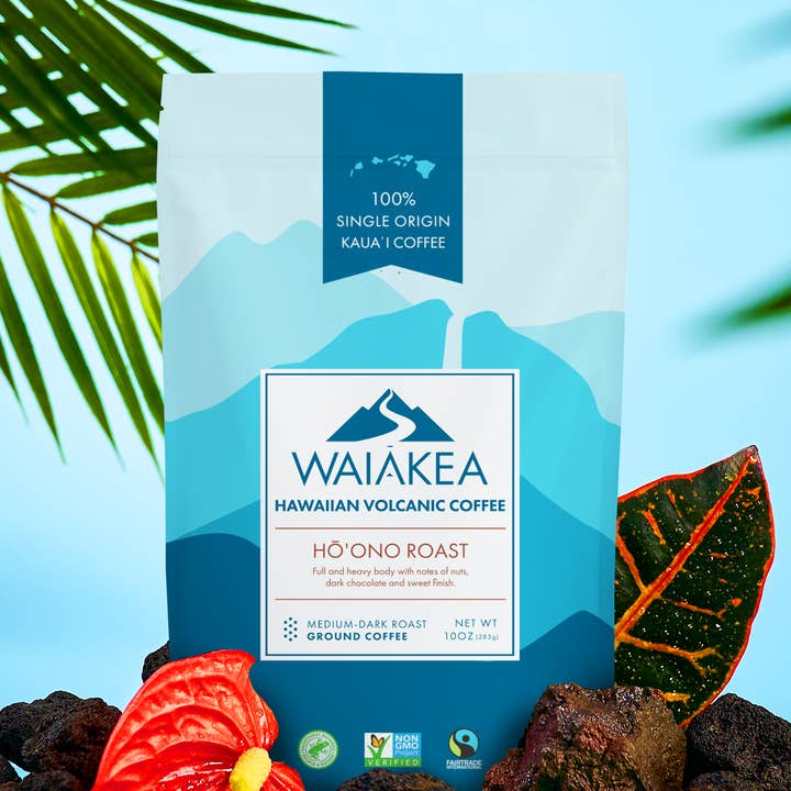 Ground Bean Bagged Coffee, 10oz for wholesale by Waiākea