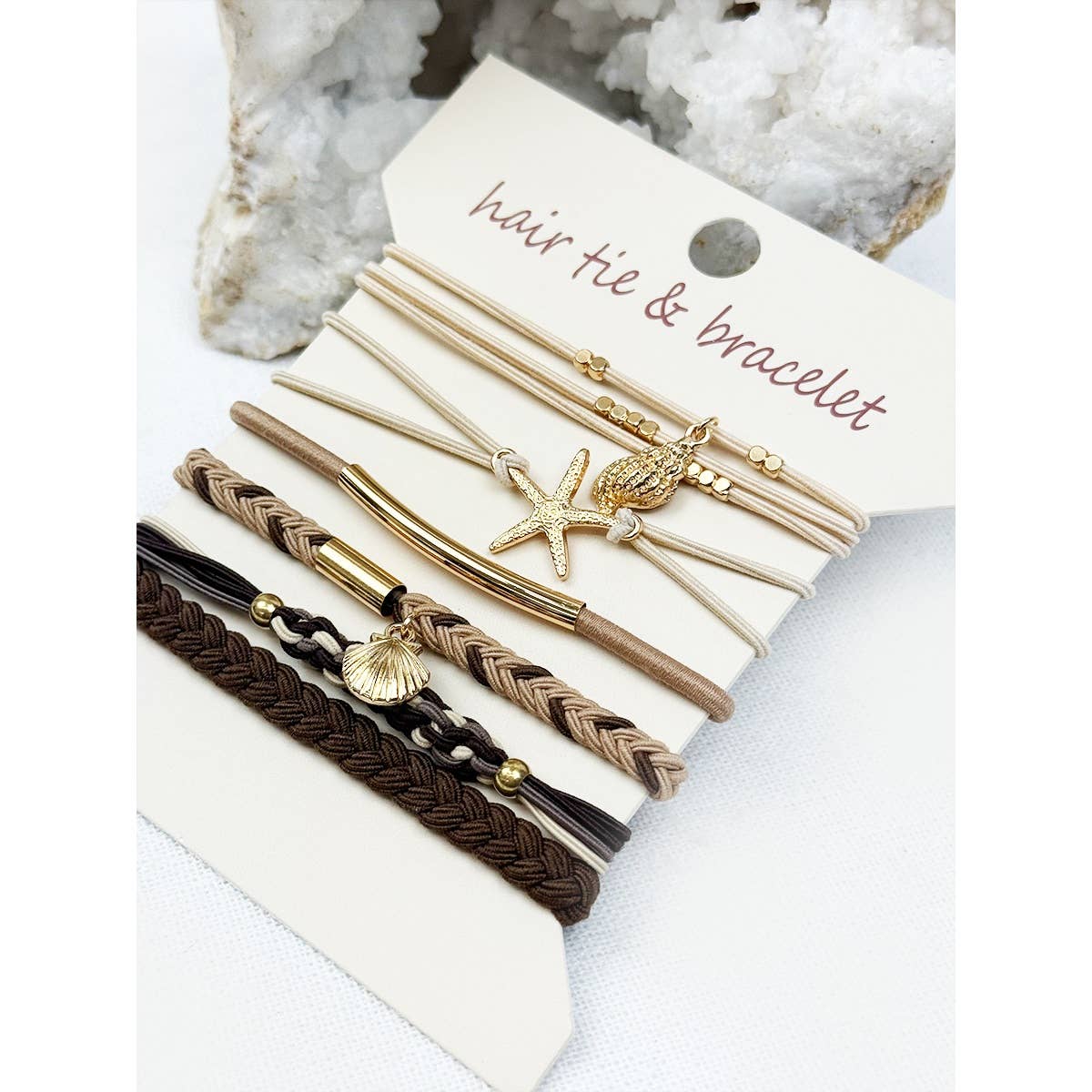 MIX COLOR Boho Inspired BEACH Theme Hair Tie Bracelets for wholesale on Faire3