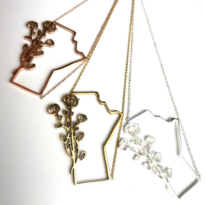 The Locals - Wholesale Pendant/Charm Necklace - Manitoba Floral Necklace1
