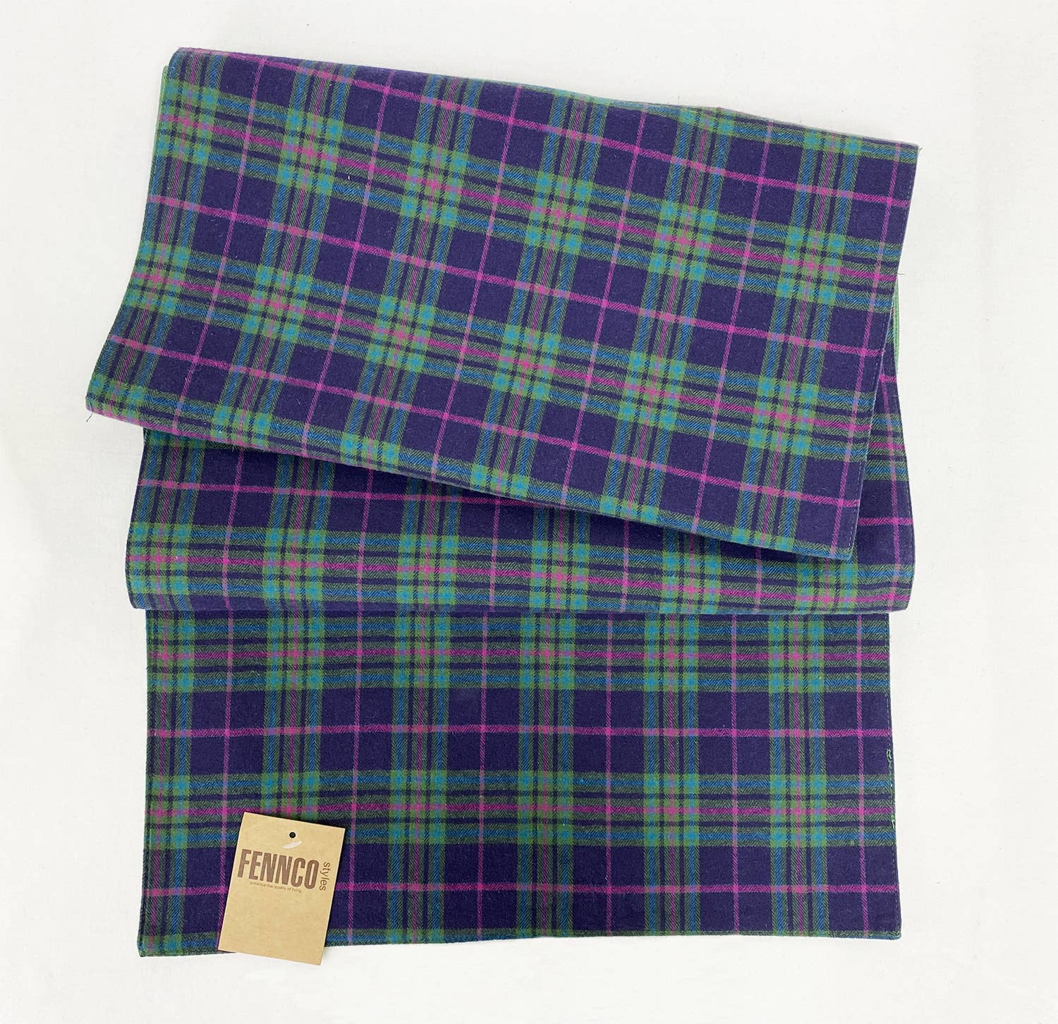 Fennco Styles - Wholesale Table Runner - Green Tartan Plaid 16"x72" Reversible Cotton Table Runner3