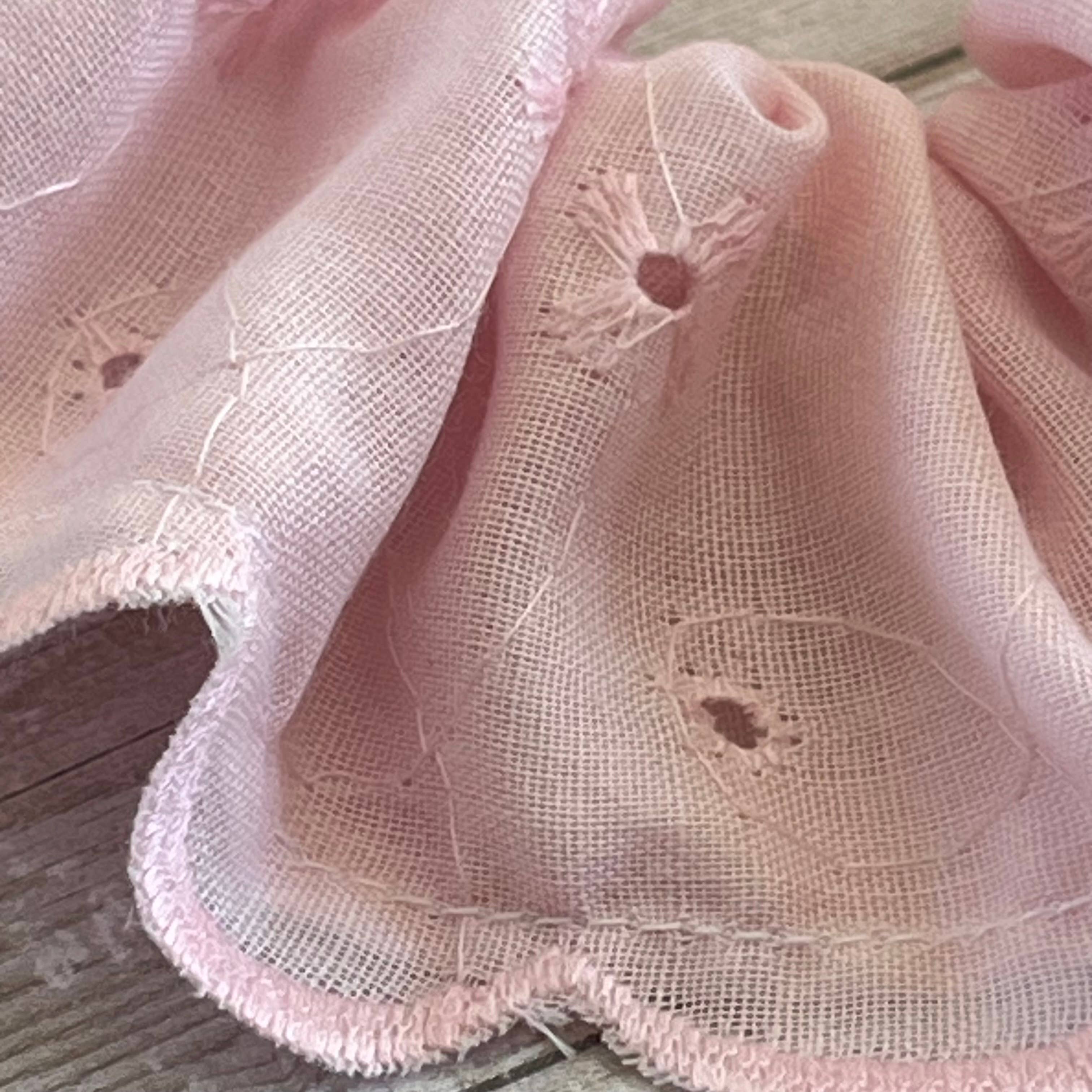 Open Window Studios - Wholesale Scrunchie - Women's - Scrunchie Vintage Pink Eyelet Lace Pink Scrunchie 1
