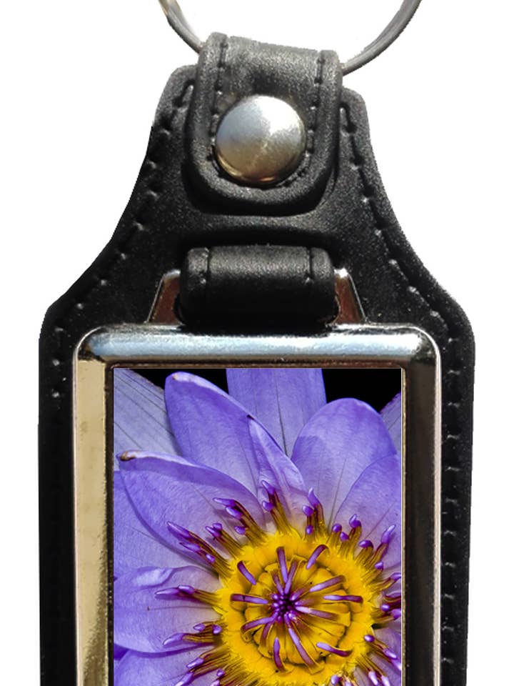 Lilac lotus flower eco-leather keychain for wholesale by DB GROUP SRL