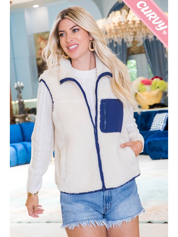 Sweet Lovely by Jen - Wholesale Outerwear Vest - Women's - SW459PL SHERPA VEST5