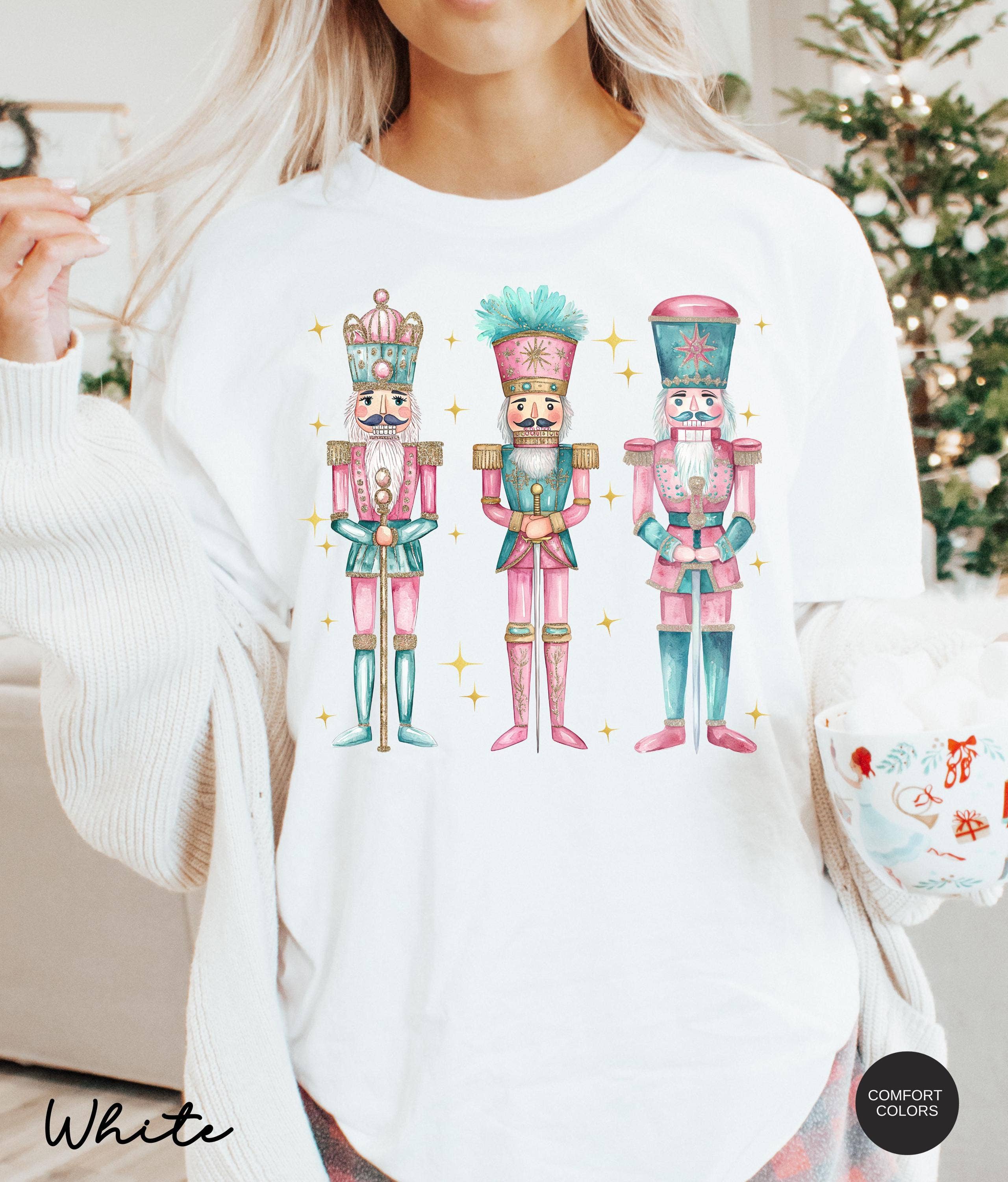 ClevorFit - Wholesale T-Shirt (Graphic) - Unisex - Comfort Colors Nutcracker Christmas Shirt, Holiday Sweater1