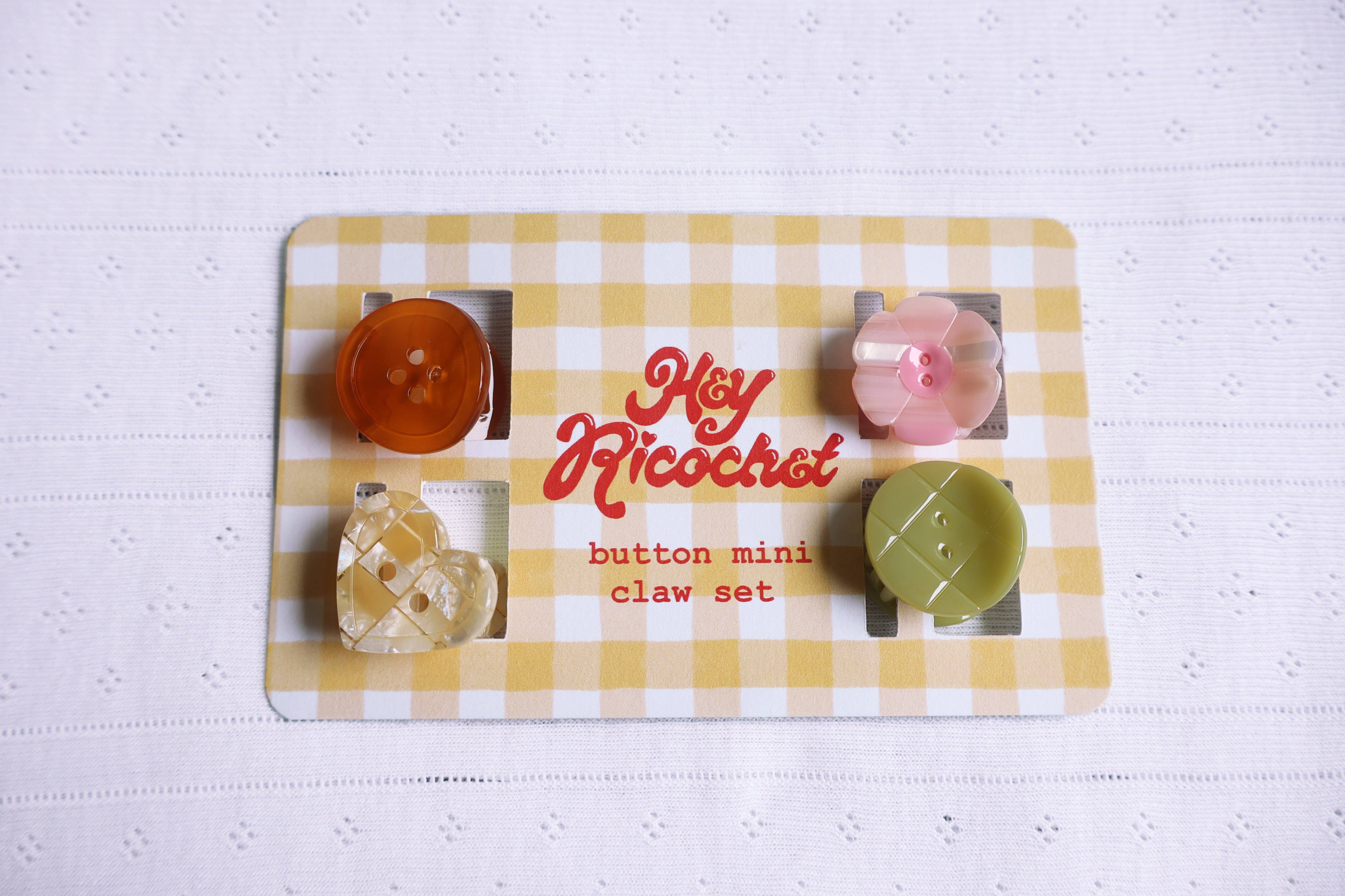 Hey Ricochet - Wholesale Hair Pin - Button Mini Claw Set2
